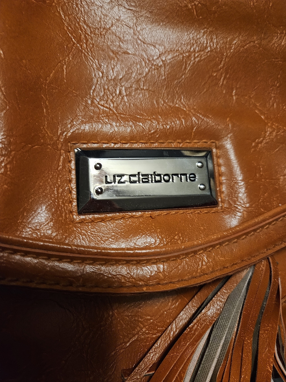 Liz Claiborne Women's Tan Leather Tassel Shoulder Bag